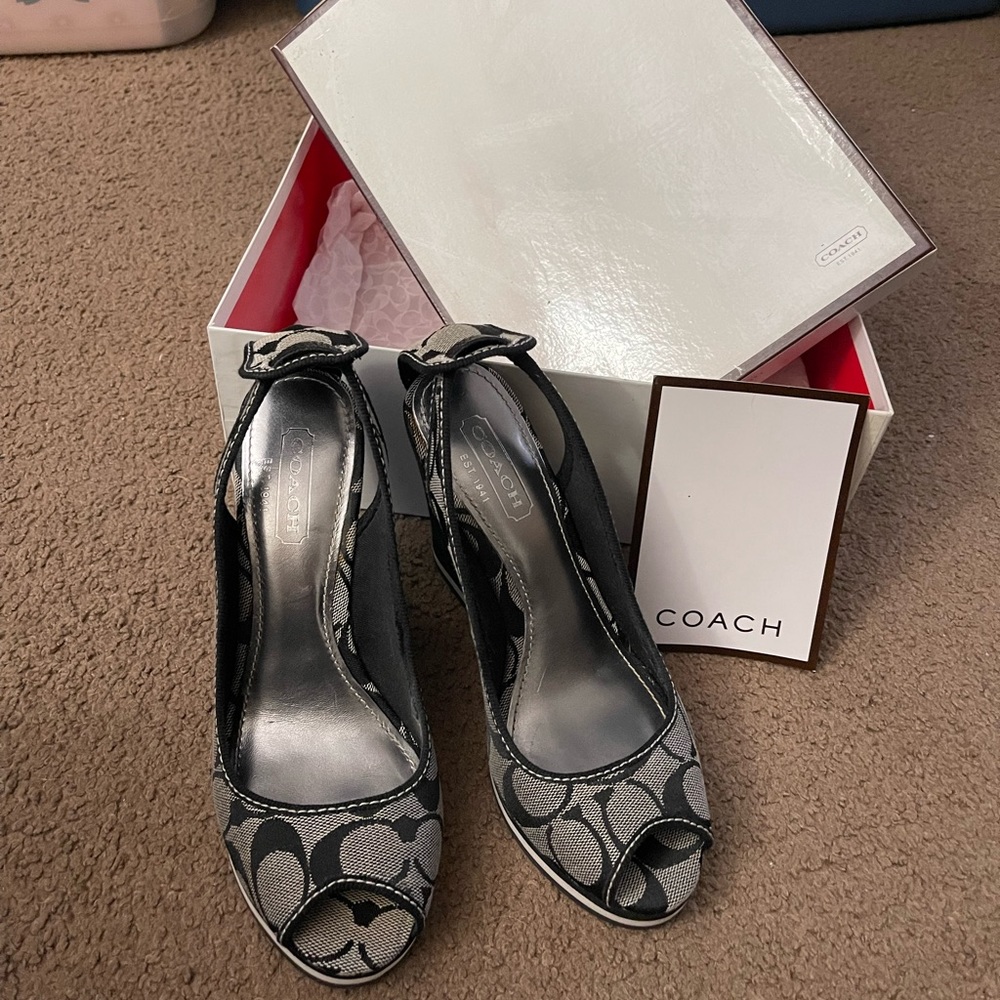 Coach peep toe wedges